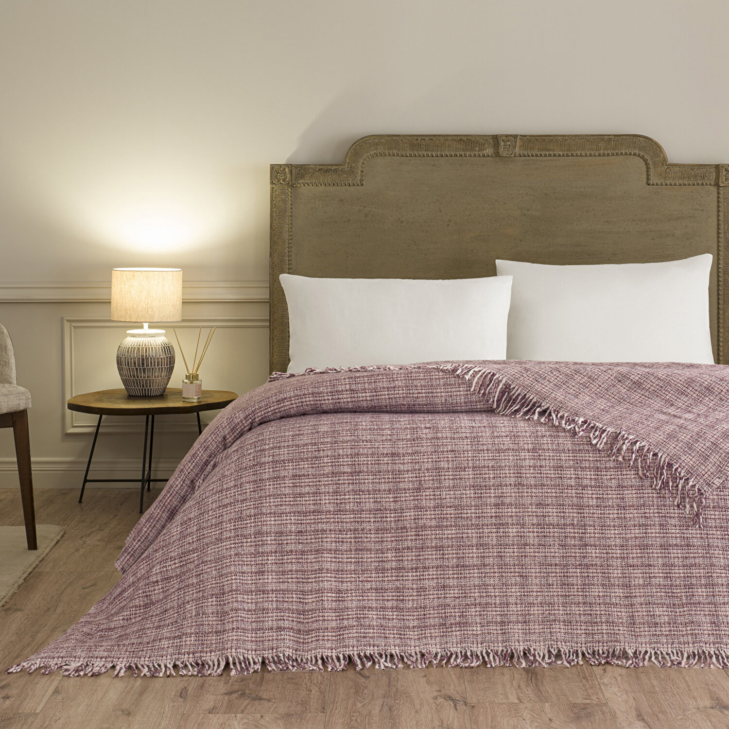 Linens Amorie Çift Kişilik Pembe Battaniye