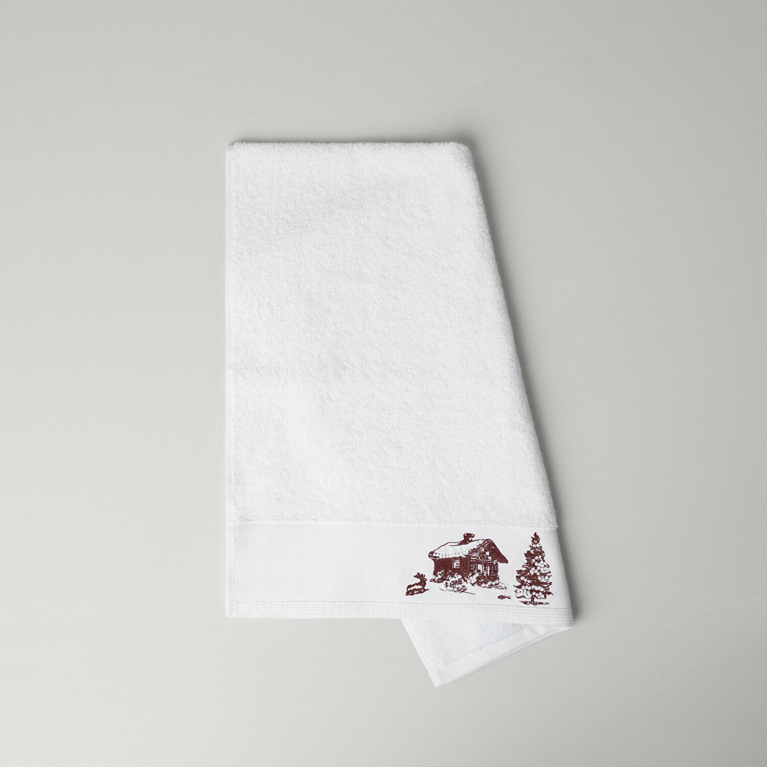 Linens Chalet Pamuk 50x85 Cm Yüz Havlusu Beyaz