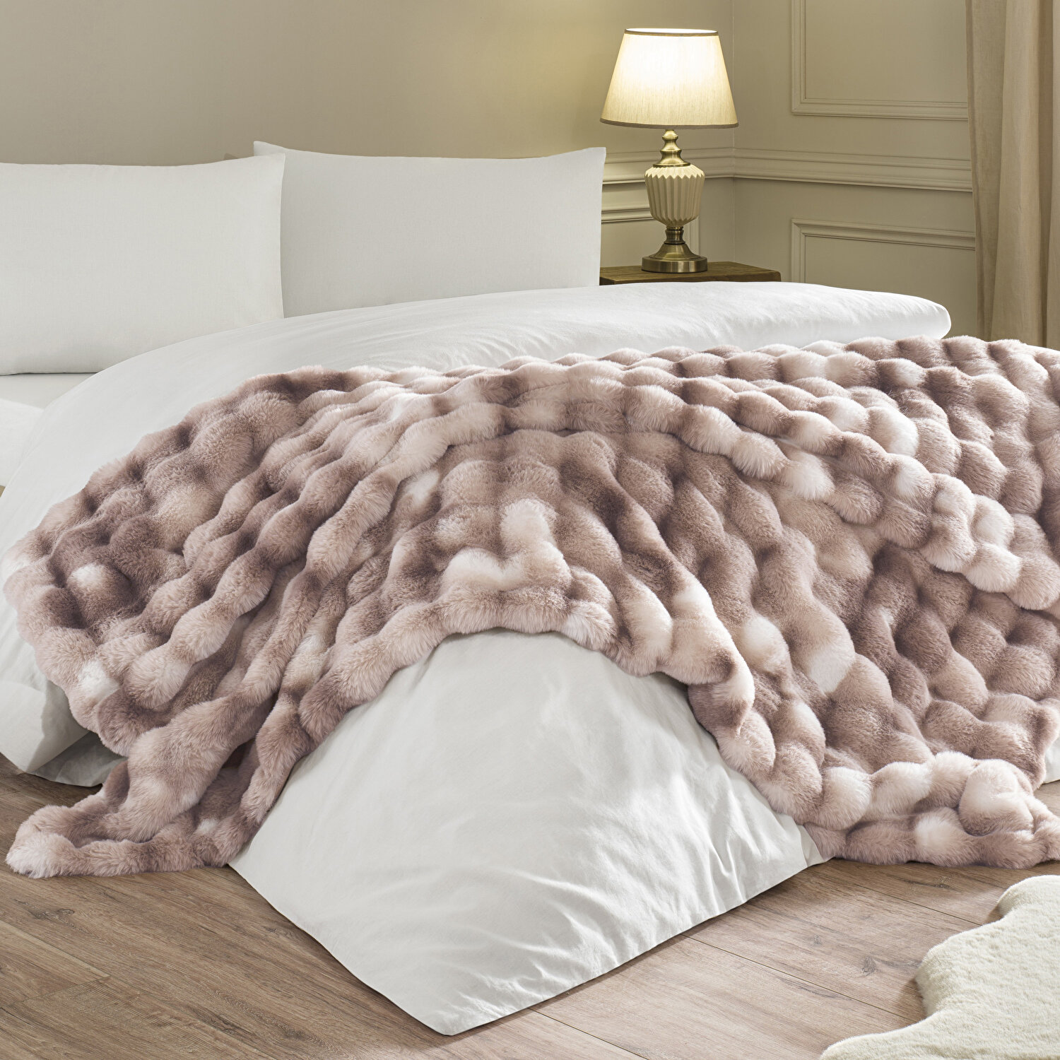 Linens Cozynest Throw / Tv Battaniyesi Gül Kurusu Tek Kişilik