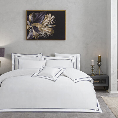 Valeron Duo Saten Süper King Nevresim Takımı Lacivert