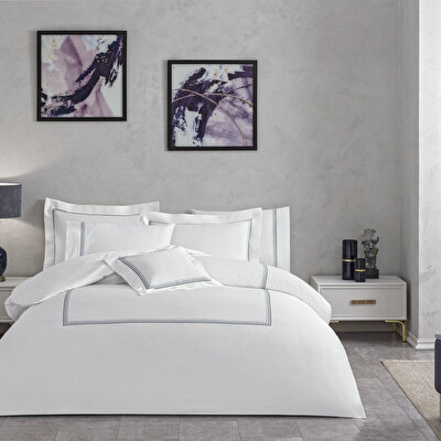 Valeron Trio Saten King Nevresim Takımı Antrasit