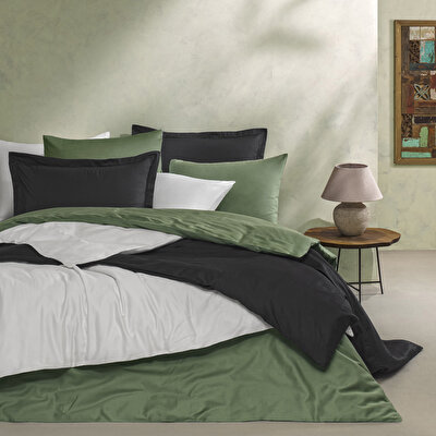 Linens Mix&Match Pamuk Saten 2'li Volanlı Yastık Kılıfı Seti Siyah