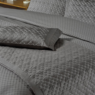 Valeron Lia Tek Kişilik Yatak Örtüsü Seti Antrasit