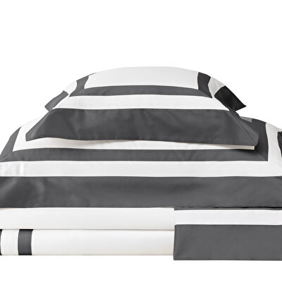 Valeron Nouveau Saten King Nevresim Takımı Antrasit