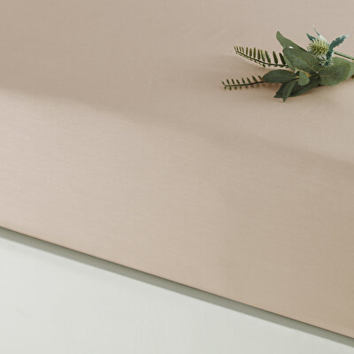 Linens Mix&Match Pamuk Saten Tek Kişilik Lastikli Çarşaf Camel