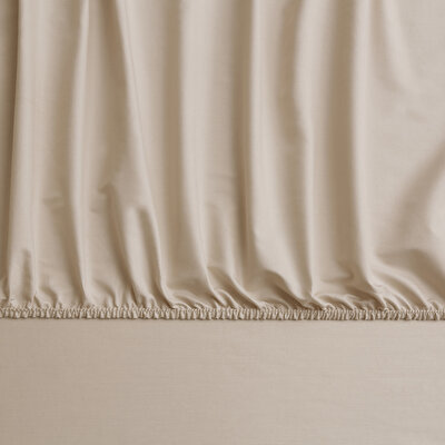 Linens Mix&Match Pamuk Saten Tek Kişilik Lastikli Çarşaf Camel