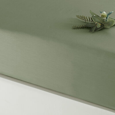 Linens Mix&Match Pamuk Saten Çift Kişilik Çarşaf Koyu Yeşil