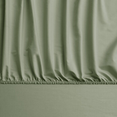 Linens Mix&Match Pamuk Saten Çift Kişilik Çarşaf Koyu Yeşil