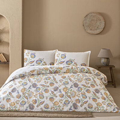 Linens Allday Tresca Pamuk Saten Çift Kişilik Nevresim Takımı Turuncu
