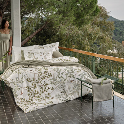 Linens Windsor Pamuk Saten Çift Kişilik Nevresim Takımı Yeşil