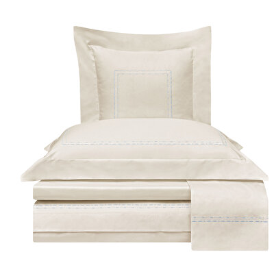 Valeron Eunıke Saten King Nevresim Takımı Mavi