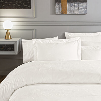 Valeron Cole Jakar King Nevresim Takımı Beyaz