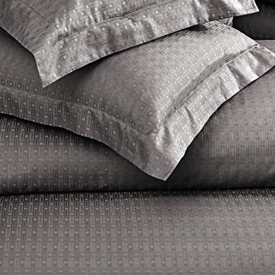 Valeron Davis Jakar Süper King Nevresim Takımı Antrasit