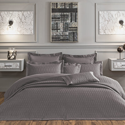 Valeron Lia Tek Kişilik Yatak Örtüsü Seti Antrasit