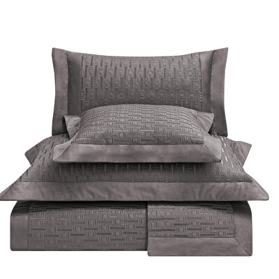 Valeron Lia Tek Kişilik Yatak Örtüsü Seti Antrasit