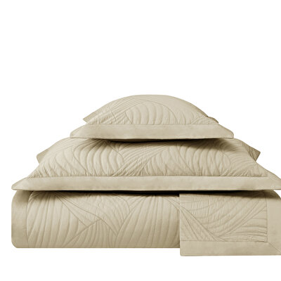 Valeron Bellis Çift Kişilik Yatak Örtüsü Seti Bej