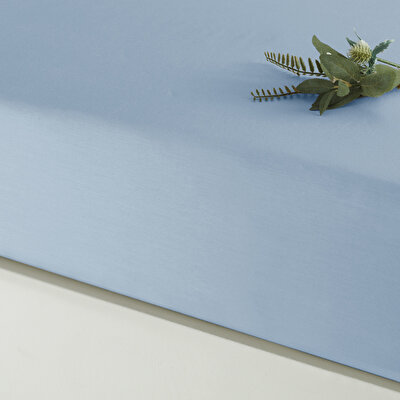 Linens Mix&Match Pamuk Saten Çift Kişilik Lastikli Çarşaf Mavi