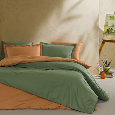 Linens Mix&Match Pamuk Saten Tek Kişilik Saten Nevresim Kılıfı Turuncu