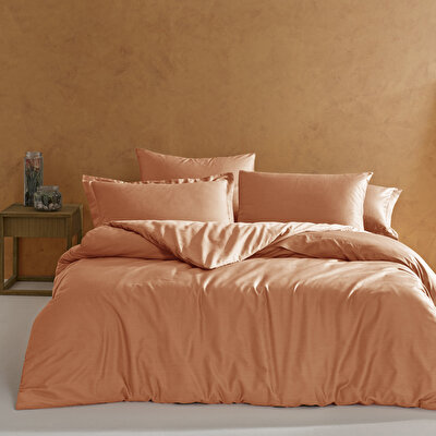 Linens Mix&Match Pamuk Saten Tek Kişilik Saten Nevresim Kılıfı Turuncu