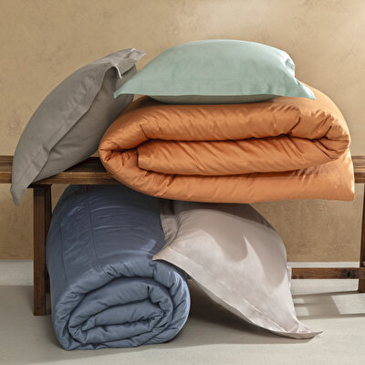 Linens Mix&Match Pamuk Saten Tek Kişilik Saten Nevresim Kılıfı Turuncu
