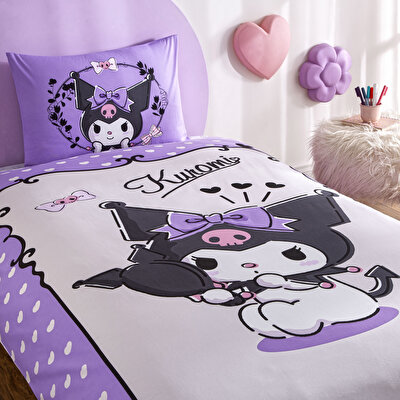 Taç Lisanslı Kuromi Tek Kişilik Pamuk Nevresim Takımı