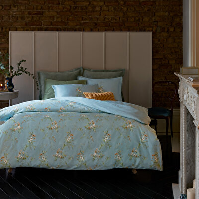 Linens Allday Luce Pamuk Saten Tek Kişilik Nevresim Takımı Mavi