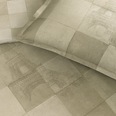 Linens Allday Pierre Pamuk Saten Çift Kişilik Nevresim Takımı Taş