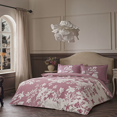 Linens Allday Pale Pamuk Saten Çift Kişilik Nevresim Takımı Pembe