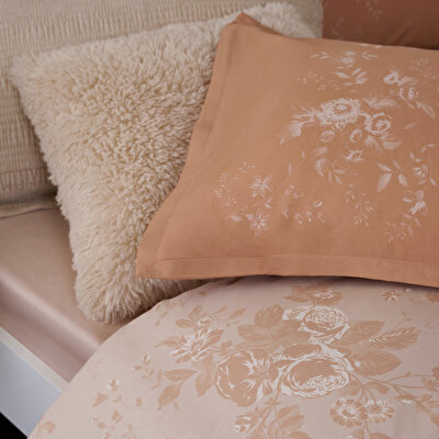Linens Allday Preau Pamuk Saten Çift Kişilik Nevresim Takımı Somon