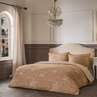 Linens Allday Preau Pamuk Saten Çift Kişilik Nevresim Takımı Somon