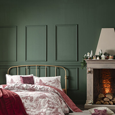 Linens Allday Chalet Pamuk Saten Tek Kişilik Nevresim Takımı Bordo