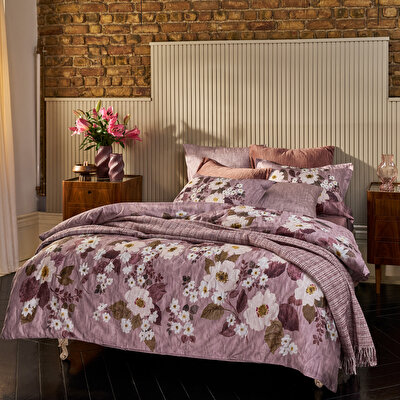 Linens Velour Pamuk Saten Çift Kişilik Nevresim Takımı Pembe