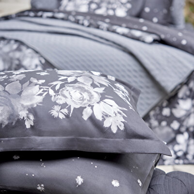 Linens Gardenia Çift Kişilik Yatak Örtüsü Seti Antrasit