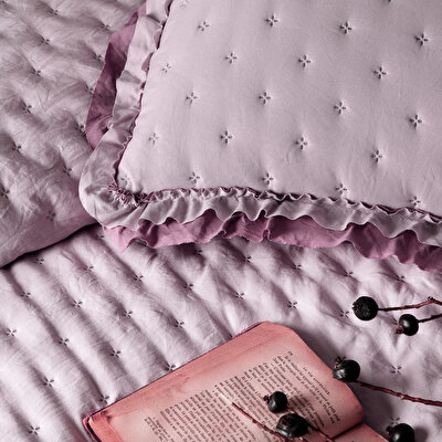 Linens Scarlett Çift Kişilik Yatak Örtüsü Seti Lila