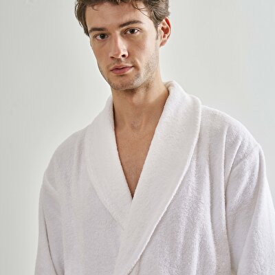 Linens Soft Pamuk Bornoz Beyaz L