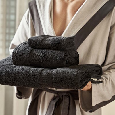 Linens Premium Pamuk 50x85 cm Yüz Havlusu Antrasit