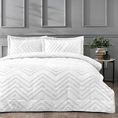 Linens Borneo Tek Kişilik Yatak Örtüsü Seti Beyaz