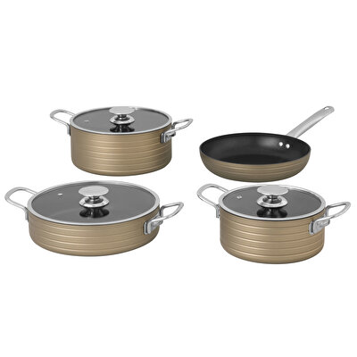 Pierre Cardin Diamond Graniks Gold 7 Parça Tencere Seti