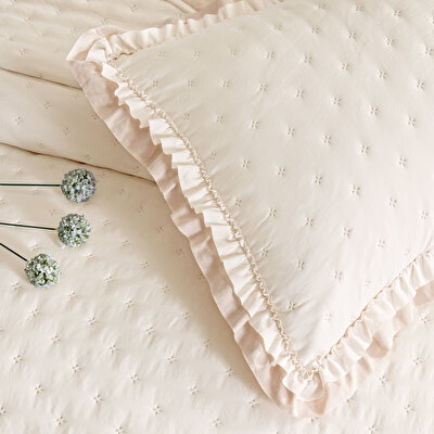 Linens Scarlett Çift Kişilik Yatak Örtüsü Seti Pudra