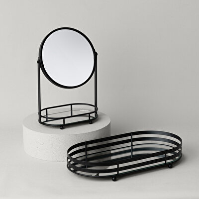 Linens Tezza 20X11X27 cm Makyaj Aynası Siyah