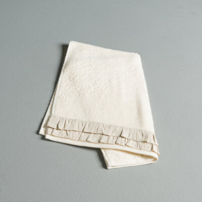 Linens Ruffle Bambu 50X85 cm Yüz Havlusu Ekru
