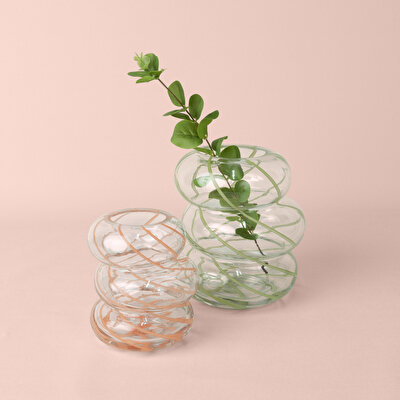 Linens Bale Vazo 17x17x20 cm Yeşil