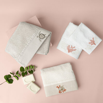 Linens Coral Bambu Yüz Havlusu 50x85 Cm Beyaz