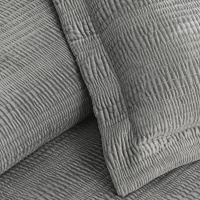 Linens Velona Çift Kişilik Yatak Örtüsü Seti Gri