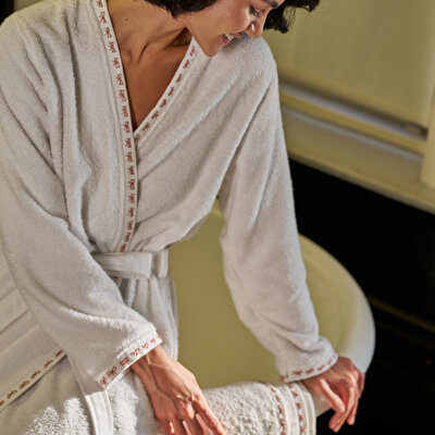 Linens Ribbon Pamuk S/M Bornoz Beyaz