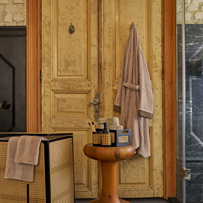 Linens Tesso Bambu L/Xl Bornoz Seti Stone